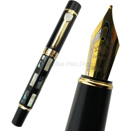 Jinhao Natural Bright Pearl Sea Shell Abalone Barrel Broad Nib Big Size Fountain Pen Office School Wholesale Writing Accessories