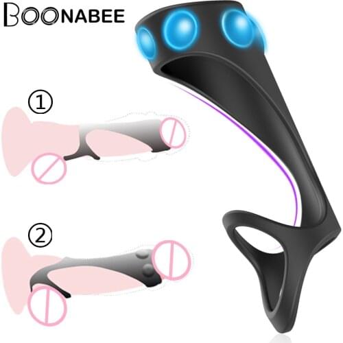 Silicone Dual Cock Rings for Men Penis Rings Delay Trainer Sexual Toy Adult Sex Lock Mens Ring Enlargement Erection No Vibrator