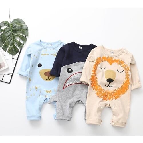 Autumn New Clothing Baby Rompers Cute fashion print Boys girls Children Long Sleeved jumpsuit Newborn Cotton Clothes