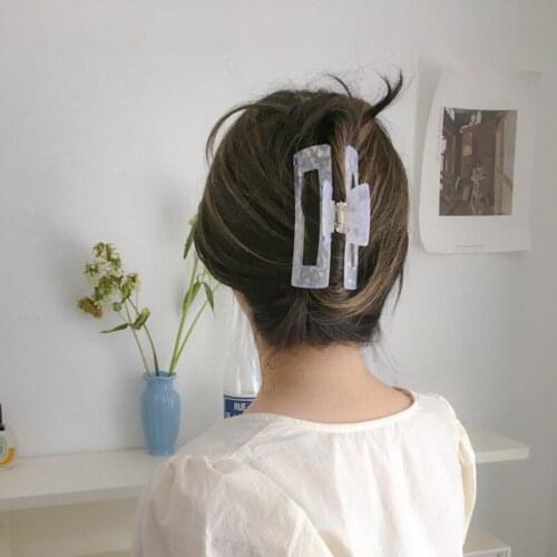 Korean Style Geometric Acetate Acrylic Hair Claws Big Size Square Hair Crabs Clip For Women Fashion Hair Accessories