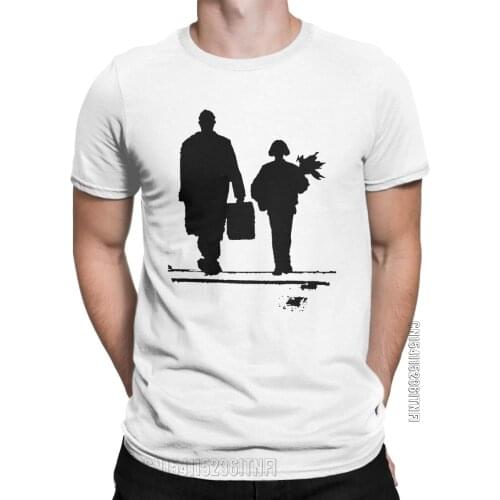 Leon The Professional Movie T-Shirt For Men Crazy Pure Cotton Tee Shirt O Neck Classic Short Sleeve T Shirts Original Clothes