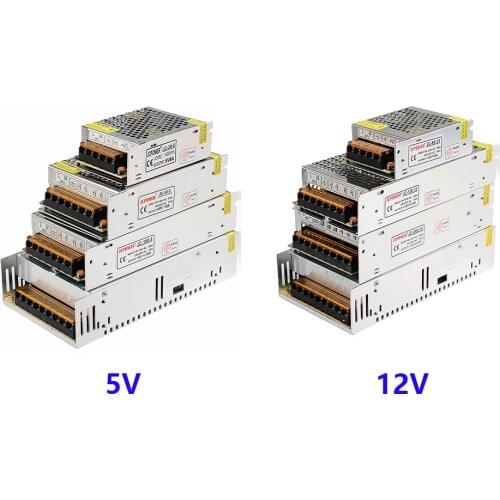 DC 5V/12V/24V/36V LED Strip Module Power Supply TO AC 110V-220V 1A 2A 3A 4A 5A 6A 8A 10A 15A 20A 30A 40A 50A 60A Transformer