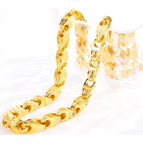 Exquisite Wheat Chain Gold 14K Necklace for Man Male Party Birthday Gifts Luxury Business Men Jewelry NO Pendant Fine Jewelry