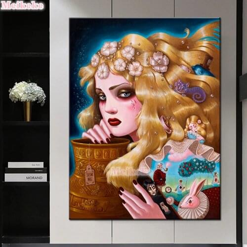 Cartoon girl 5D Diy diamond painting kit cross stitch Full square Diamond embroidery Diamond Mosaic Home Wall Arts and Crafts
