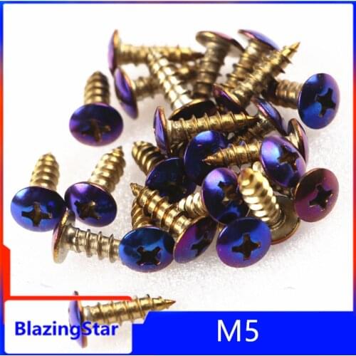 Stainless Steel 304 For Honda Dio KTM Msx125 Z900 M5x15 Titanium Burning Cross Nuts Bolts Moto Tip Screws Motorcycle