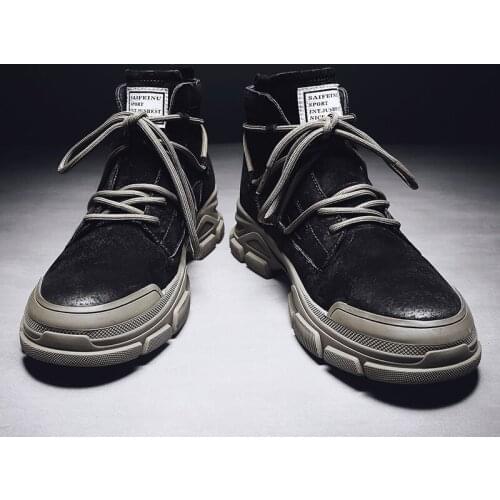 2019 new designer suede mens hiking shoes winter hiking boots mens high-top hiking hunting shoes sports shoes plush shoes