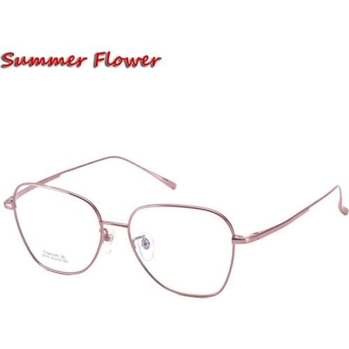 Pure Titanium Eye Glasses Large Circle Women Luxury Top Quality Light Frames Myopia Glasses Frame Light Eyeglasses for Female