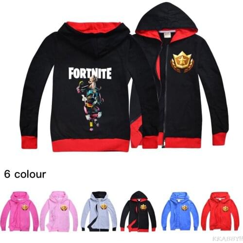 Fortnite Toddler Boy Girl Fall Clothes New Anime Children Zip Sweatshirt Hooded Cartoon Tops Girls Coat