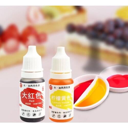 10ml Macaron Cream Food Coloring Ingredients Cake Fondant Edible Pigment Cake Liquid Color Concentrated Edible Baking Bakin H1N7