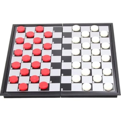 Plastic Magnetic Draughts Set Luxury Folding Protable Chessboard Family Board Game Parent Children Activities Kids Birthday Gift