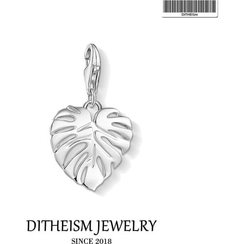 Monstera Leaf Charm Pendant Fit Bracelet 2021 New Fine Jewelry Accessories DIY 925 Sterling Silver Jungle Collection For Women