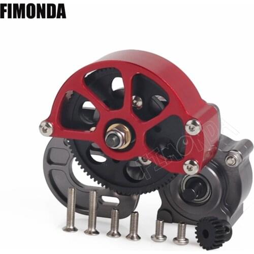 Complete Metal Gearbox Middle Transmission Box with Motor Gear for 1/10 RC Crawler Car Axial SCX10 Upgrade Parts