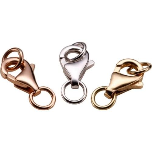 1PCS Real 18K Rose Yellow White Gold AU750 Fish Head Triangle Clasp Hook Spring Clasp DIY Accessories