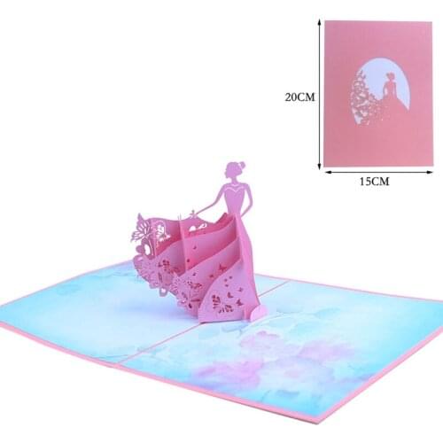 Christmas 3D Up Greeting Cards Postcards Invitations with Envelope Birthday Party Christmas Decor Gift