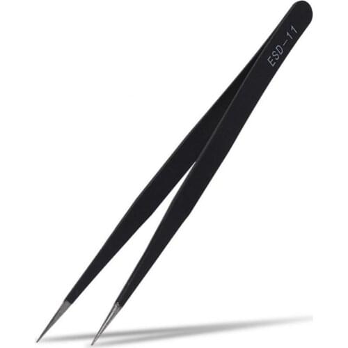 Eyelash Curler Straight Pointy Fine Point Metal Precise Tweezers Faux Eyelash Grafting Tool