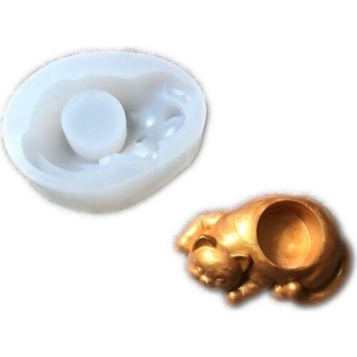 Silicone Flower Pot Mold Cactus Succulent Planter Candlestick Gypsum Mould F3MD