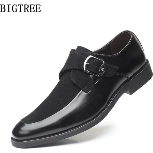 Monk Strap Wedding Men Shoes Elegant Brown Dress Leather Italian Brand Formal Shoes Men Classic Office Shoes Men Elegant Zapatos