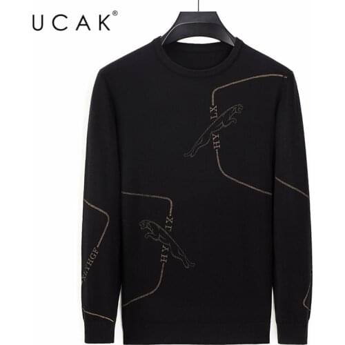 UCAK Brand Autumn WInter Casual Sweaters Mens Clothes O-Ncek Streetwear Pullover Pull Homme Striped Sweater Men Clothing U1154