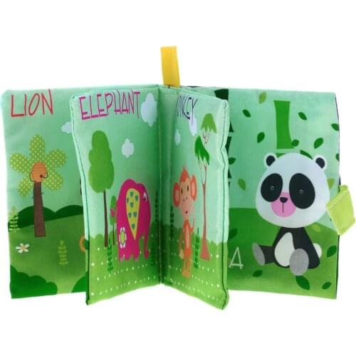 Coolplay Cloth Book Babys First Fabric Book Washable Soft Squeak Rattle Crinkle Early Educational Toy for Infant Toddler