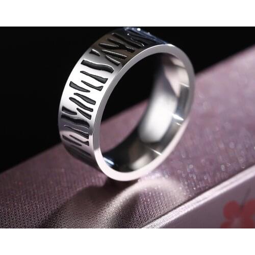 316L Stainless Steel Vintage Zebra Pattern Ring Trendy 2021 Spring New Unisex Ring Boys and Girls Fashion Punk Jewelry BTS-692