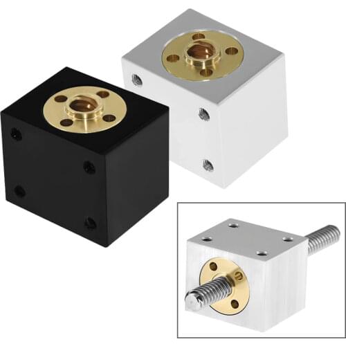 T8 Screw Nut Conversion Seat 3D Printers Parts T8 Trapezoidal Nuts Lead Screw Housing Mounting Bracket Aluminum Block