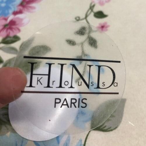 4.5cm custom print sticker labels clear transparent stickers logo text adhesive stickers