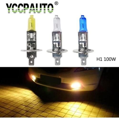 YCCPAUTO 2Pcs High Power 100W H1 Halogen Headlight Bulbs Quartz Glass For Auto Fog Lights 3200K 4300k 5500K Car Headlight Lamp