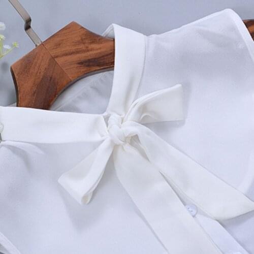 Women New Bow Collar Shirt Fake Collar Tie Vintage Detachable Collar False Collar Lapel Blouse Top Women Clothes Accessories