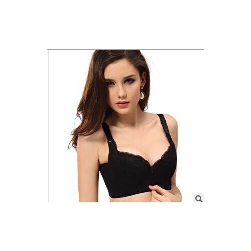 Push Up Bras For Women Sexy Big Size Bras Lingerie Deep V Brand Size 32 34 36 38 40 B C D E F Cup Solid Black Lace Bra Underwear