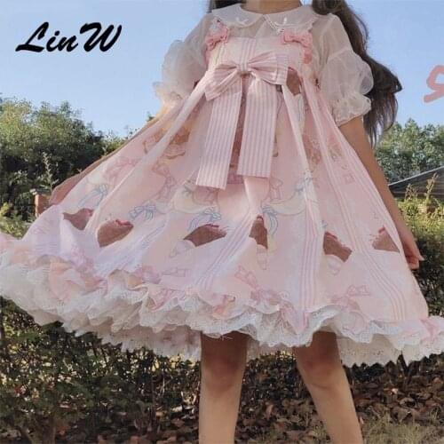 Sweet Lolita Cuckoo Dessert Lolita Dress Jsk Sling Dress Women Vintage Pink Dress Japanese Harajuku Kawaii Cute Clothing