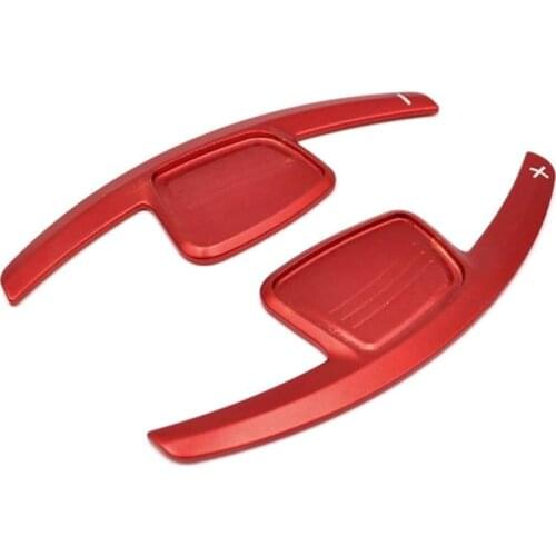 2Pcs GSD Aluminum alloy Car Steering Wheel Shift Paddle Shifter Extension for Audi A3 A4L A6L S4 Q5L TT red