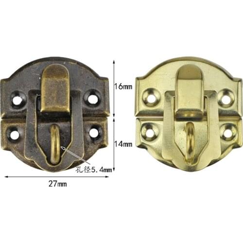 20pc Antique Hasp Toggle Latch 27*30MM vintage bronze mini chest lock for wooden Jewelry box wine gift case decorative Hardware