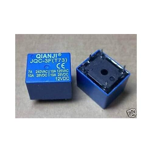 50pc QIANJI JQC-3F(T73) 12VDC PCB RELAY SPDT 10A 125VAC