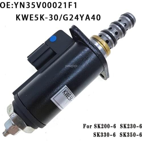 Kobelco rotary brake solenoid valve OE:YN35V00021F1 KWE5K-30/G24YA40 for SK200/230/330/350-6 engine