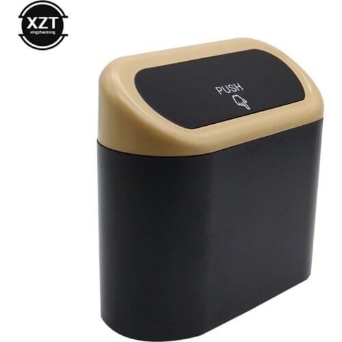 Car Trash Can Interior Organizer Storage Box Car Garbage Bag Press Sealed Trash Can Auto Storage Bin Accessories