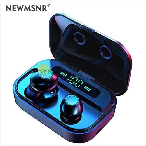 Newmsnr M7 Bluetooth5.0 Wireless LED power display earphones,HD STereo HIFI sound Noise reduction Tap Control instock