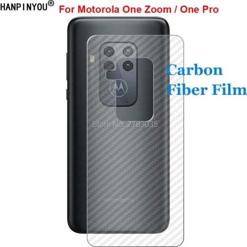 For Motorola One Zoom / One Pro 6.39" Durable 3D Anti-fingerprint Carbon Fiber Back Film Screen Protector (Not Tempered Glass)