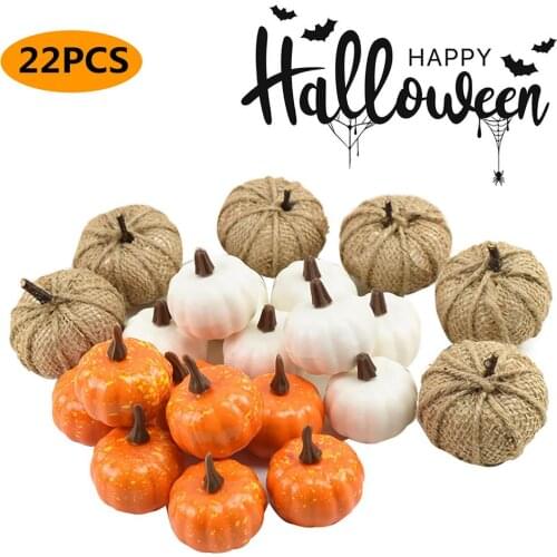 Mini Artificial Plastic Pumpkin Fake Simulation Vegetabl Happy 12PCS Pumpkin Decoration For Halloween Decoration Props