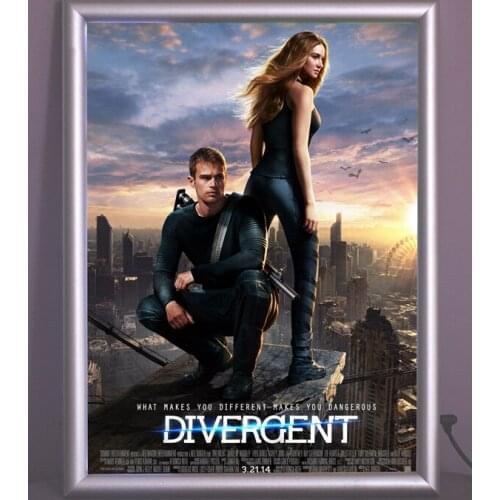 Curve Aluminum Snap Frame Led Lighted Up Movie Poster Case Light box Single Side 18MM Thickness