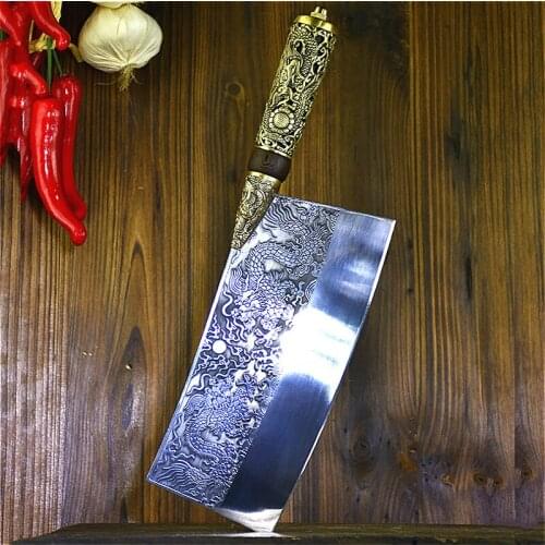 Kitchen knife hand-forged old slicer kitchen chef special knife archaized antique high-end retro Longquan ghost hand-made knife