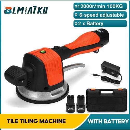2000W Tiles Tiling Machine Tile Vibrator Suction Cup Adjustable Protable Automatic Floor Vibrator Leveling Tool With 1/2 Battery