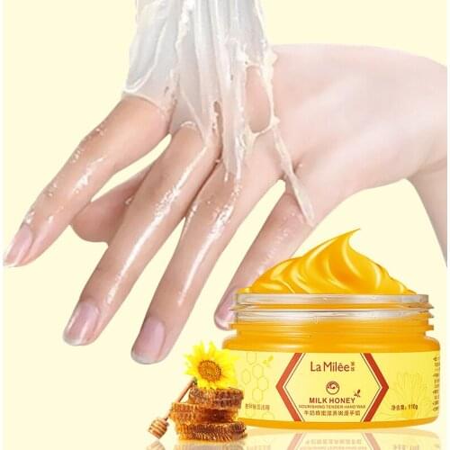 LAMILEE Milk Honey Hand Mask Hand Wax Moisturizing Whitening Skin Care Exfoliating Calluses Hand Film Hands Care Cream 110g