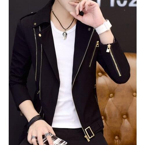Men Full Sleeve Jacker Spring And Autumn Outwear And Patchwork Color Casual Style Overcoats