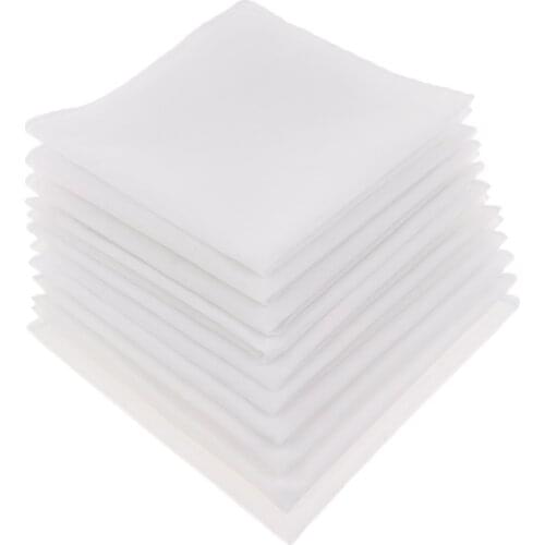 Pack of 10 100% Cotton Handkerchiefs Vintage Men DIY Handkerchief, Wedding