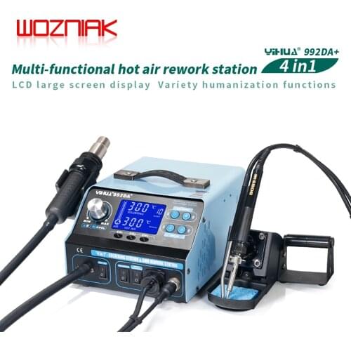 YIHUA 992DA+ Soldering Station Hot Air Gun Rework Soldering Iron Station BGA Repair Board Rework Station Soldering 110V and 220V