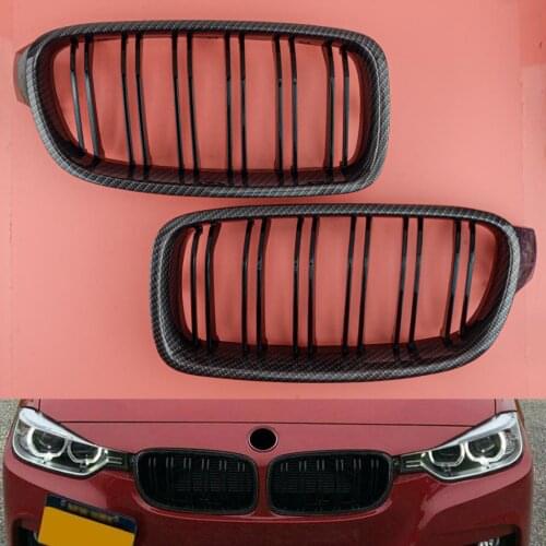 1 Pair 51137263481 51137263482 Car Front Hood Kidney Grille ABS Fit for BMW 3 Series F30 Sedan F31 Touring 2012-2018 51137405835