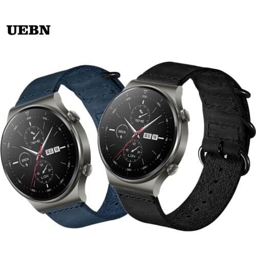 UEBN Genuine Leather strap for Huawei Watch GT 2 Pro Band for Watch GT 2 42mm 46mm Strap GT 2e & Honor ES Bracelet Watchbands