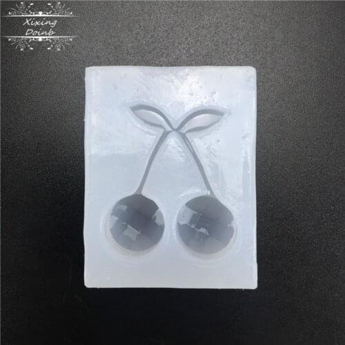 DIY cherry shape silicone mold cake decoration tool resin clay mold mirror crystal drop glue making tool