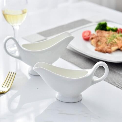 100 To 300ml Solid Color Chinese Ceramic Gravy Boat White Porcelain Sauce Dish Sauce Cup Gravy Bowl Tableware