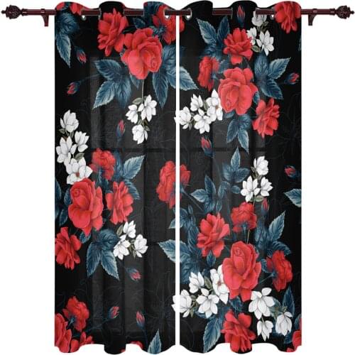 Modern Curtains Rose Retro Lines Baby Room Bedroom Creative Window Curtains Kitchen Living Room Terrace Valance Curtains